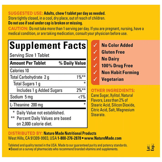L-Theanine 200 mg Chewable Tablets