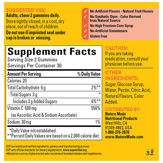 Vitamin C Extra Strength 500 mg Gummies