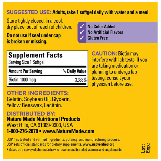 Biotin 1000 mcg Softgels