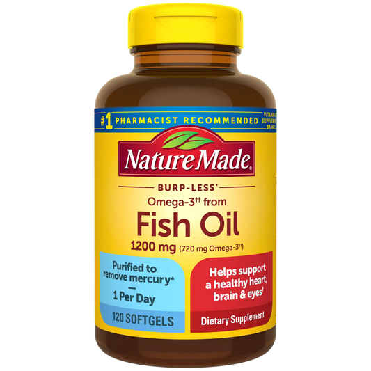 Burp-Less♦ Omega-3 From Fish Oil 1200 mg Softgels, One Per Day