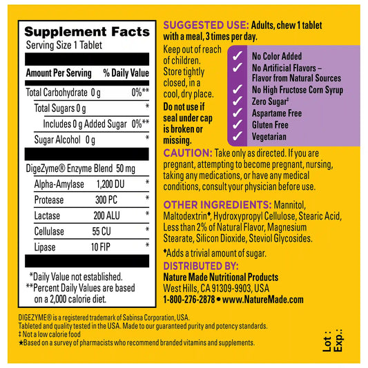 Digestive Enzymes 5-in-1 Blend Chewable Tablets
