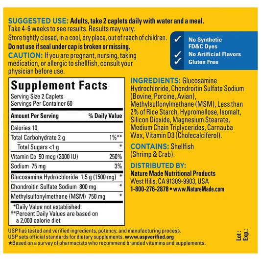 Glucosamine Chondroitin Complex with MSM Triple Strength‡ + Vitamin D3