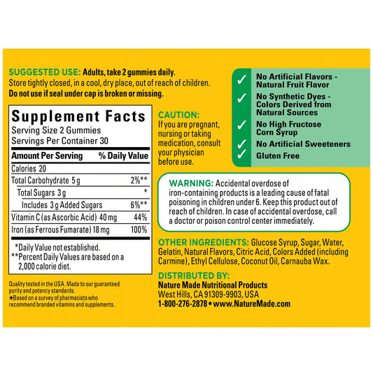 Iron 18 mg Gummies with Vitamin C