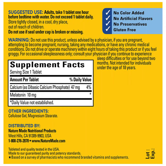 Melatonin Maximum Strength 10 mg Tablets
