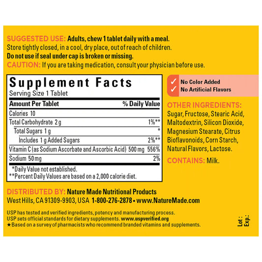 Chewable Vitamin C 500 mg Tablets