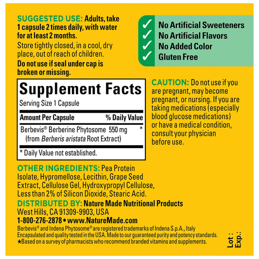 Better Absorption‡ Berberine Phytosome 550 mg Capsules
