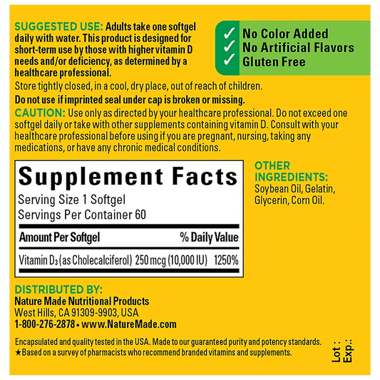 Vitamin D3 Maximum Strength 10,000 IU (250 mcg)