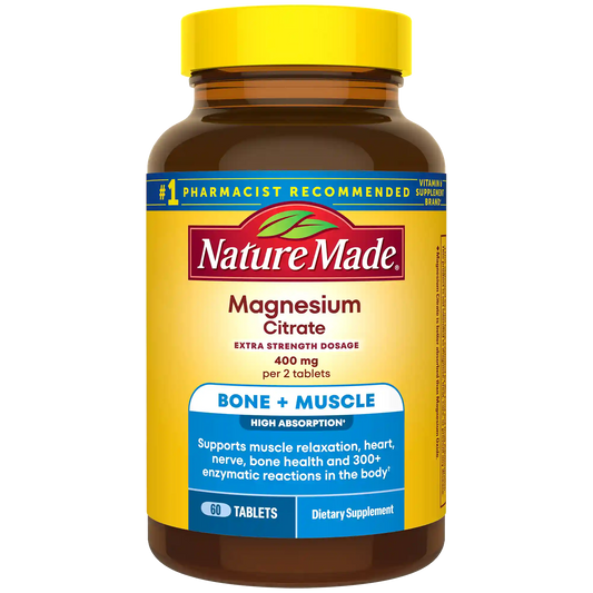 Magnesium Citrate Tablets Extra Strength Dosage High Absorption♦ 400 mg Per 2 Tablets
