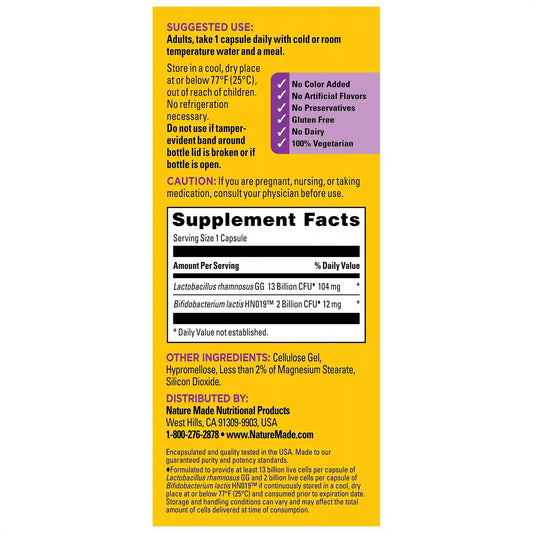 Probiotics Extra Strength 15 Billion CFU from Live Cultures Capsules