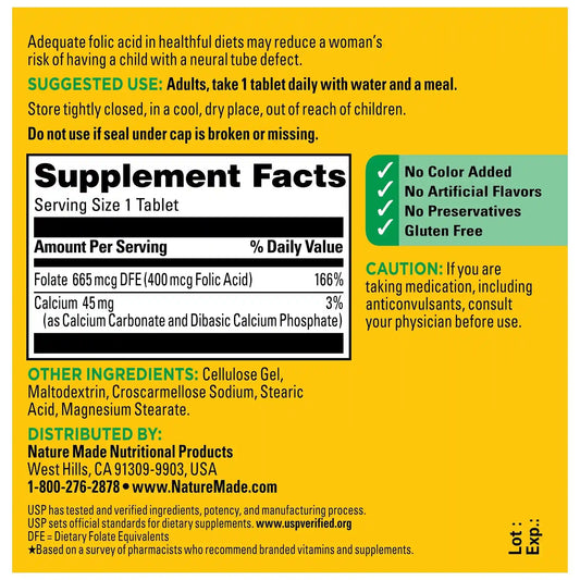 Folic Acid 400 mcg Tablets