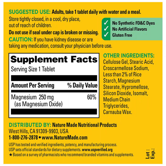 Magnesium 250 mg Tablets